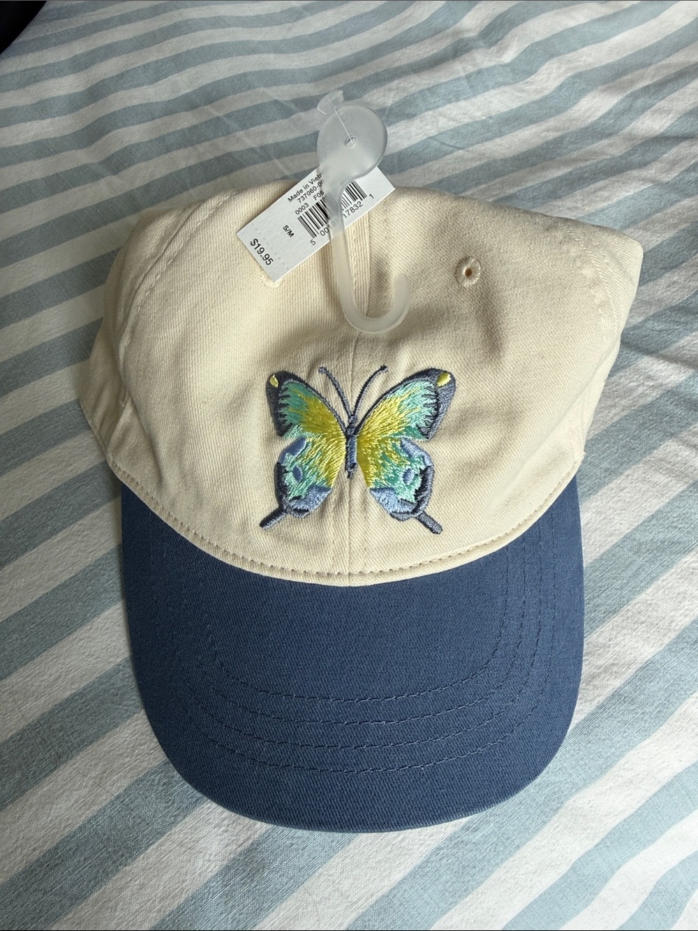 NWT Gap Kids Two-Tone Butterfly Cap - Cream and Navy